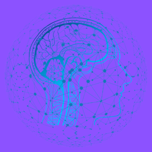 image of brain purple background